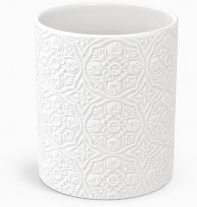 Solidith Cooking Utensil Holder For Countertop, Ceramic Utensil Crock,White