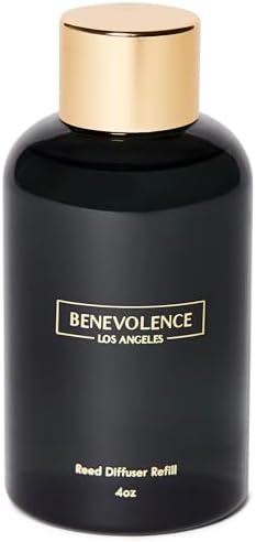 Benevolence LA Lavender & Eucalyptus Reed Diffuser Oil Refill – 4 oz Long-Lasting Essential Oil Refill for Home Fragrance Diffusers – Compatible with Benevolence LA Black Reed Diffusers