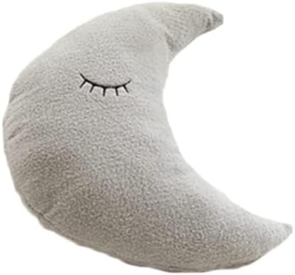 Uewidiodstar Pillow Moon Cloud Fresh Room Decoration Home Cushion Bed Pillow (Moon 20.8 * 11.8inch/53 * 30cm, Grey)