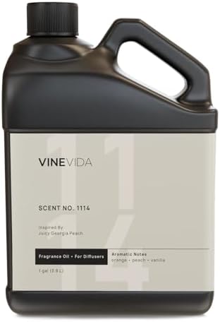 VINEVIDA [128 Fl Oz] Scent NO. 1114 Fragrance Oil for Cold Air Diffusers, Notes of Peach, Orange Blossom, Honeysuckle & Vanilla Essential Oils for Diffuser Oil Refill & Air Freshener Spray