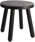 Round Solid Wooden Stool,Plant Stand,Step Stool,Black,15.8" H