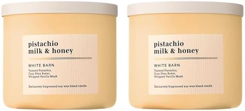 Bath & Body Works 3-Wick Candle, Pistachio Milk & Honey Scent, 14.5 oz