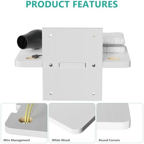WALI Floating TV Shelf, 1 Tier Projector Shelf for DVD Players, Cable Boxes, Routers, Game Consoles, Living Room Decor Accessories, Wall Mount Shelves Holds Up to 22lbs (CS201NW), 1-Shelf, White