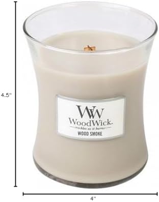 WoodWick Wood Smoke Scented Candle, Crackling Wick, 9.7oz