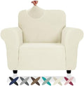 ZNSAYOTX Super Stretch Chair Slipcover (30"-47"), New Striped Sofa Chair Covers for Living Room, Dogs Pet Friendly Anti-Slip Chair Protector Spandex Armchair Slipcovers (Beige, Chair)