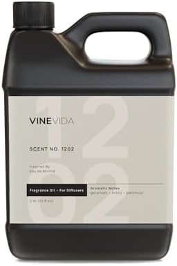 VINEVIDA [32 Fl Oz] Scent NO. 1202 Fragrance Oil for Cold Air Diffusers, Aromatic Notes of Mint, Nutmeg, Rose Oxide & Patchouli Essential Oils for Diffuser Oil Refill & Air Freshener Room Spray