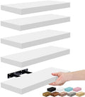 Sorbus 16 Inch Floating Shelves for Wall (5 Pack, White)