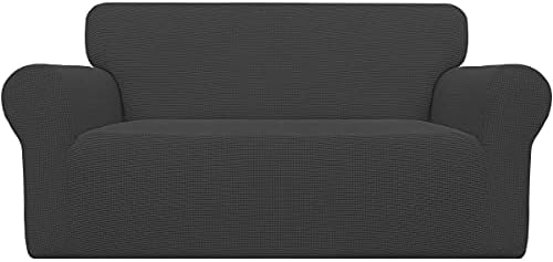Easy-Going Stretch Oversized Loveseat Couch Covers Washable Dark Gray