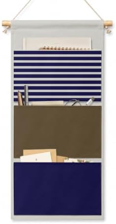 IAXIC Wall Organizer, Striped Canvas Storage for Bedroom Nursery Room