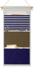 IAXIC Wall Organizer, Striped Canvas Storage for Bedroom Nursery Room