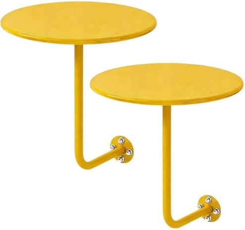 2 PS Wall Mounted Side Table Round Floating Nightstand L-Bracket Bar Table
