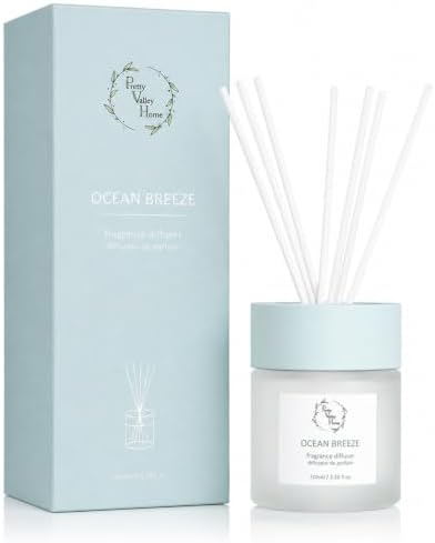 Reed Diffuser for Bathroom,Ocean Breeze Home Fragrance for Women, 3.38 Fl Oz, Coastal Beach Scent Diffuser for Bedroom, Spa Aromatherapy, Home Decor, Non-Toxic Long Lasting & Gift Ready