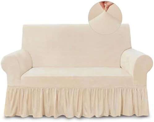 NICEEC Love Seat Couch Covers Loveseat Covers Universal Cover with Skirt