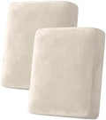H.VERSAILTEX Velvet Stretch Couch Cushion Cover Plush Cushion Slipcover for Chair Loveseat Sofa Cushion Furniture Protector Seat Cushion Sofa Cover (2 Piece Medium Sofa Cushion Covers, Ivory)