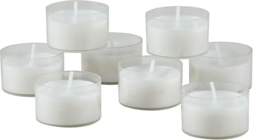 Stonebriar 192 Count White Unscented 6 to 7 Hour Extended Burn Time Clear Cup Tea Light Candles