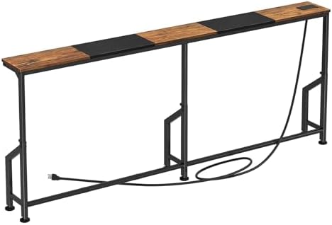Kitstorack 76.9" Narrow Console Table with Power Outlet for Living Room