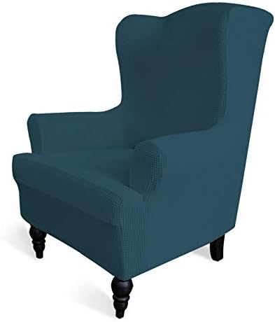 Easy-Going Stretch Wingback Chair Sofa Slipcover Deep Teal