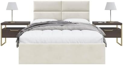 Vänt Wall Mounted Headboard Panels, Queen/Full, Velvet Ivory