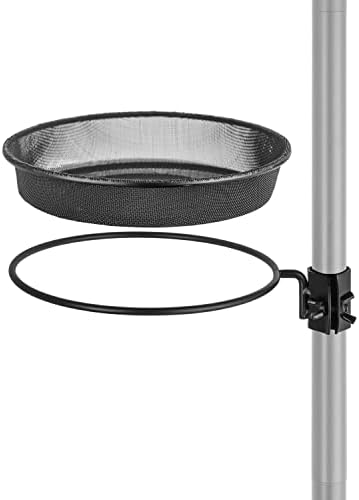 iBorn Bird Feeders Station Mesh Tray and Ring for 1” Pole Stand Station Outdoor Accessory for Humming Bird Feeders for Outside,5SECOND to Install,Fit for 1 Inch Pole,1 Inch Wooden Stick,Pack of 1