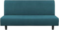 Flamingo P Stretch Armless Futon Covers Full Queen Futon Couch Covers Slipcover Futon Sofa Cover Futon Bed Cover Furniture Protector Covers with Elastic Bottom, Soft Thick Jacquard Washable, Deep Teal