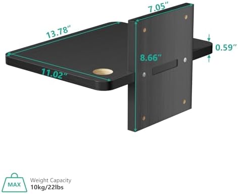 WALI Floating TV Shelf, 1 Tier Projector Shelf for DVD Players, Routers, Game Consoles, Cable Boxes, Living Room Decor Accessories, Wall Mount Shelves Holds Up to 22lbs (CS201NB), 1-Shelf, Black