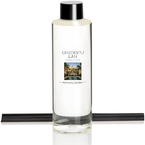 Chloefu LAN Harmony Garden Scented Oil Diffuser Refill 6.76 fl oz Crisp Botanical Aromatherapy Oil for Bedroom & Patio Outdoor-Inspired Air Freshener, 0% Alcohol, Unique Blend to Relieve Stress