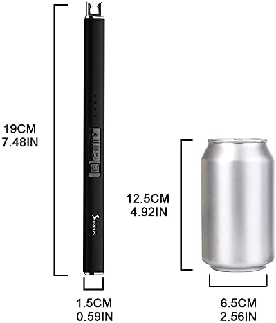 SUPRUS Electric Lighter Arc Windproof Flameless USB Rechargeable Lighter with Safety Lock for Candle BBQ Camping Gifts for Women Mom(Black)