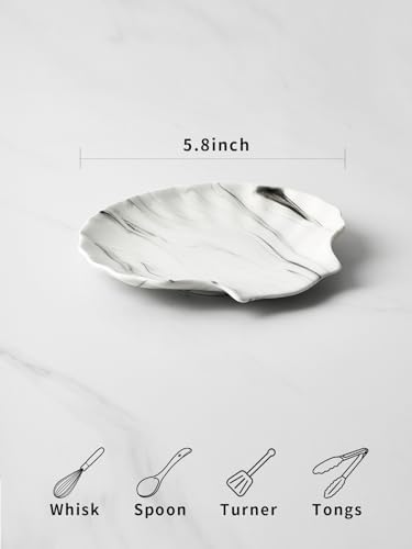 ABRUTY Spoon Rest for Stove Top, Ceramic Spoon Holder for Counter, Modern Farmhouse Decor Accessories for Spatula, Spoons or Tongs