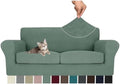 MAXIJIN 3 Piece Couch Covers for 2 Cushion Couch Sofa Cover, Stretch Loveseat Sofa Slipcovers for Sofas with 2 Large Cushions, Thick Dogs Pet Furniture Covers (71"-91", Pea Green)