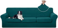 U-NICE HOME 4 Pieces Oversized Stretch Couch Cover Slipcover, Blue