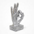 Nice purchase Hand Finger Gesture Desk Statues Fingers Sculpture Creative Home Living Room Cabinet Shelf Decoration (OK Gesture in Silver)