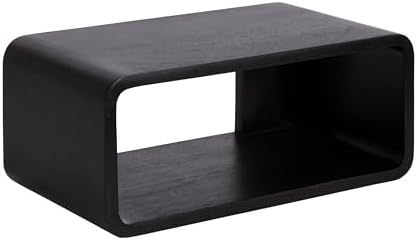 Kate and Laurel Deguara Modern Wood Floating Side Table, 18 x 10 x 8, Black, Contemporary Wooden Floating Nightstand for Use as Bedside Shelf, Living Room Accent, or Floating Over Toilet Shelf