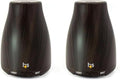HealthSmart Essential Oil Diffuser, Cool Mist Humidifier and Aromatherapy Diffuser with 150ML Tank Ideal for Small Rooms, Adjustable Timer and Mist Mode, Wood Grain Brown (Pack of 2)