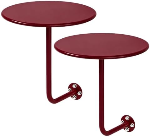 2 PS Wall Mounted Side Table Round Floating Nightstand L-Bracket Bar Table