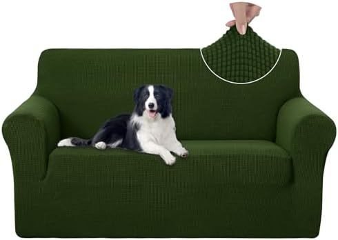 U-NICE HOME Loveseat Cover Stretch Couch Cover Sofa Slipcover, Bronze Green
