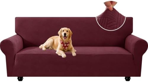 XINEAGE XL Sofa Slipcover Pet Friendly, Stretch Couch Cover,Wine Red