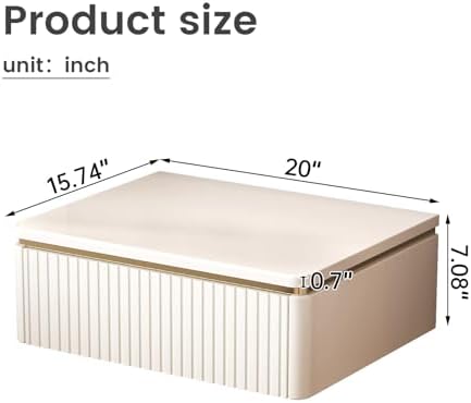 Guyii Floating Nightstand, Cream White, Modern Small