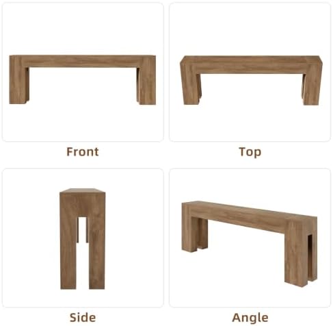 Epecoya 94.5 Inch Extra Long Console Table, Natural Oak Brown