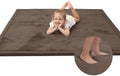 Baby Play Mat for Floor,1.3" Thick Elasti-Foam 74×50 Playpen Mat for Toddlers Infant kids,Water-Repellent Soft Coral Velvet for Tummy Time, Non-Slip Backing for Crawling,Tatami Style(Dark Brown)
