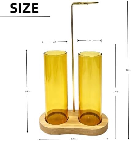 Yellow Glass Incense Holder, Incense Sticks Burner Holder with Storage,Hang Upside Down Incense Holder for Sticks with Glass Ash Catcher for Meditation Yoga Spa Room Decor (Yellow)