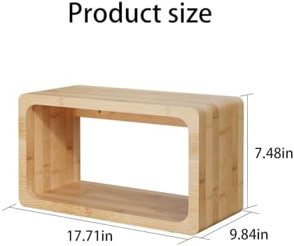 Bamboo Floating Nightstand with Storage Drawer and Modern Open Shelf Cubby，Bedroom, Living Room, Kitchen, Tool Room for use.