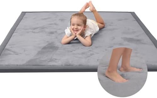 Thick Baby Play Mat for Floor,Large 79"×79" Playpen Mat(Dark Grey)