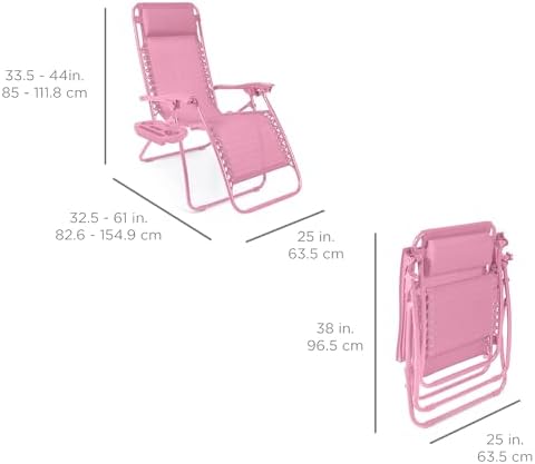 Best Choice Products Zero Gravity Chair Recliner, Carnation