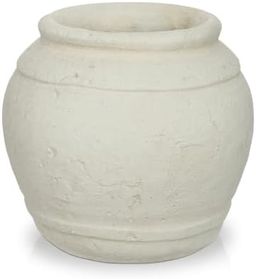 Briful Rustic Ceramic Farmhouse Vase, 5.9" Vintage Textured Pottery Jar