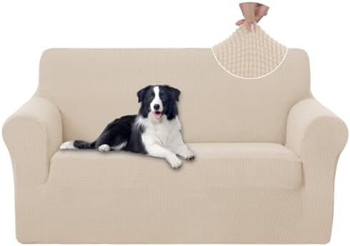 U-NICE HOME Loveseat Cover Stretch Couch Cover Sofa Slipcover, Beige
