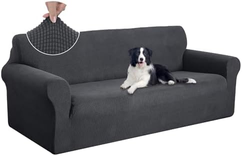 U-NICE HOME Oversized Stretch Couch Cover Slipcover, Dark Grey