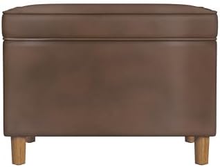 Spatial Order 24" Dinah Collection Storage Ottoman - Brown Faux Leather