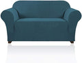 PrinceDeco Stretch Loveseat Sofa Cover Slipcover Couch Cover for 2 Cushion Sofa Washable Sofa Cover for Pets Friendly Furniture Protector Covers with Non Slip Bottom(Loveseat, Deep Teal)