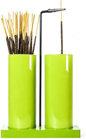2 in 1 Incense Holder for Sticks,Glass Incense Burner Holder with Storage,Upside Down Incense Holder for Sticks with Glass Ash Catcher for Meditation Yoga Spa Room Home Decor[2 Long Light Green]