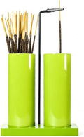 2 in 1 Incense Holder for Sticks,Glass Incense Burner Holder with Storage,Upside Down Incense Holder for Sticks with Glass Ash Catcher for Meditation Yoga Spa Room Home Decor[2 Long Light Green]